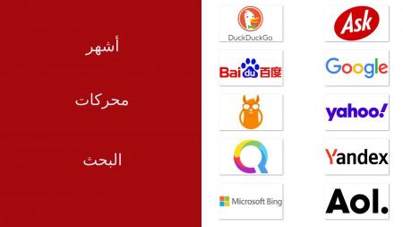 أشهر محركات البحث العالمية على شبكة الإنترنت
